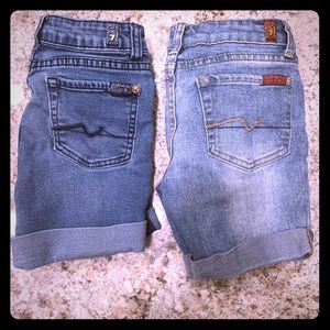 Lot of two-Girls 7 for All Mankind shorts size 8
